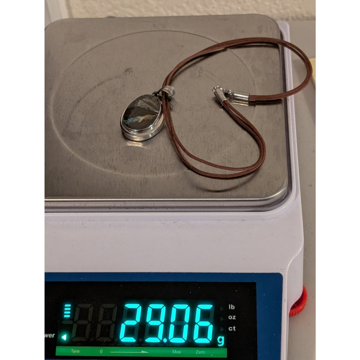 925 Sterling Silver Australian Boulder Opal Pendant 16" Silpada Cord Necklace