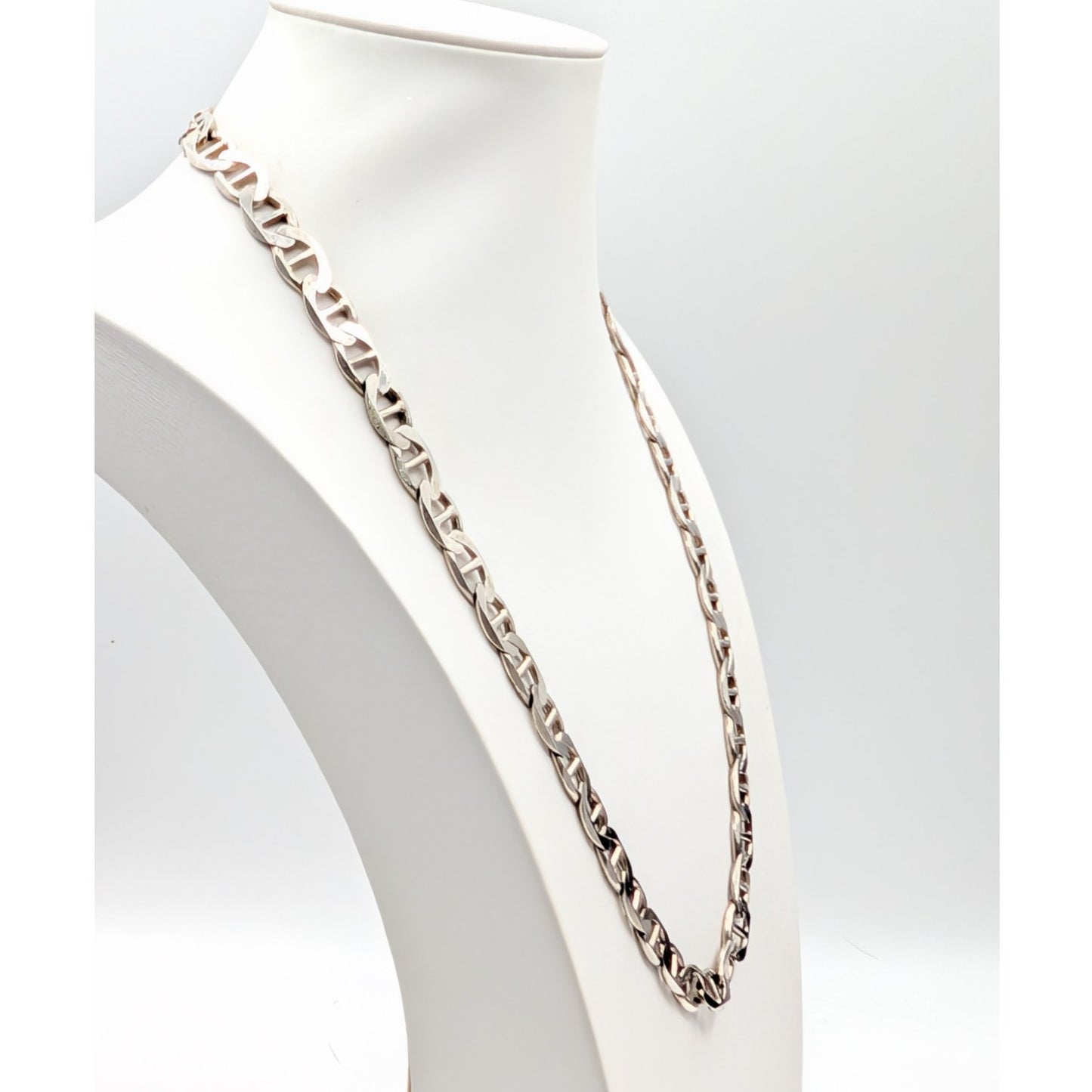 Marked 925 Italy Sterling Silver 24" Mariner's Link Heavy Chain Necklace 71.81g