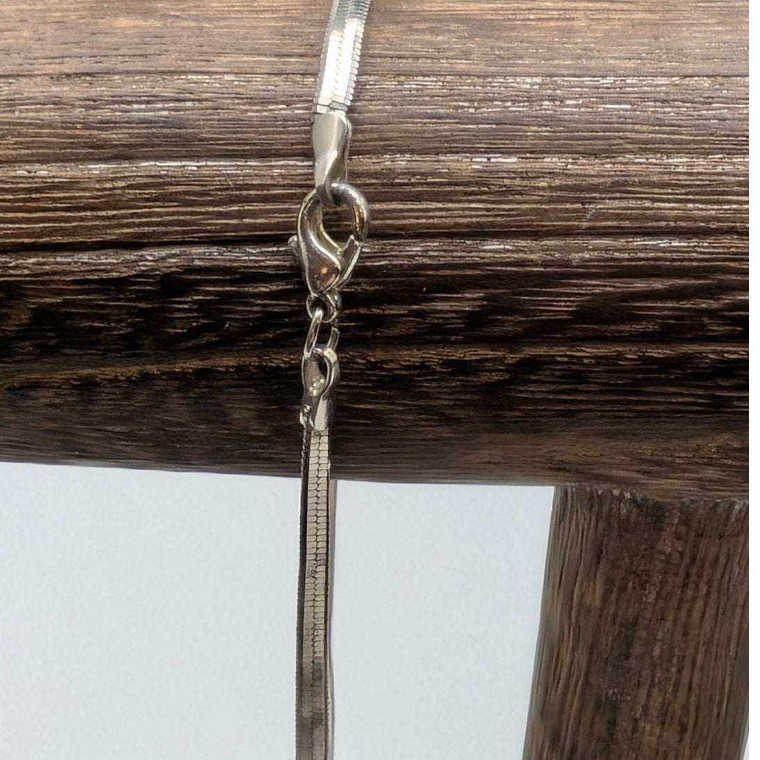 Two Tone Stretch & Silver Tone Herringbone Ankle Bracelets