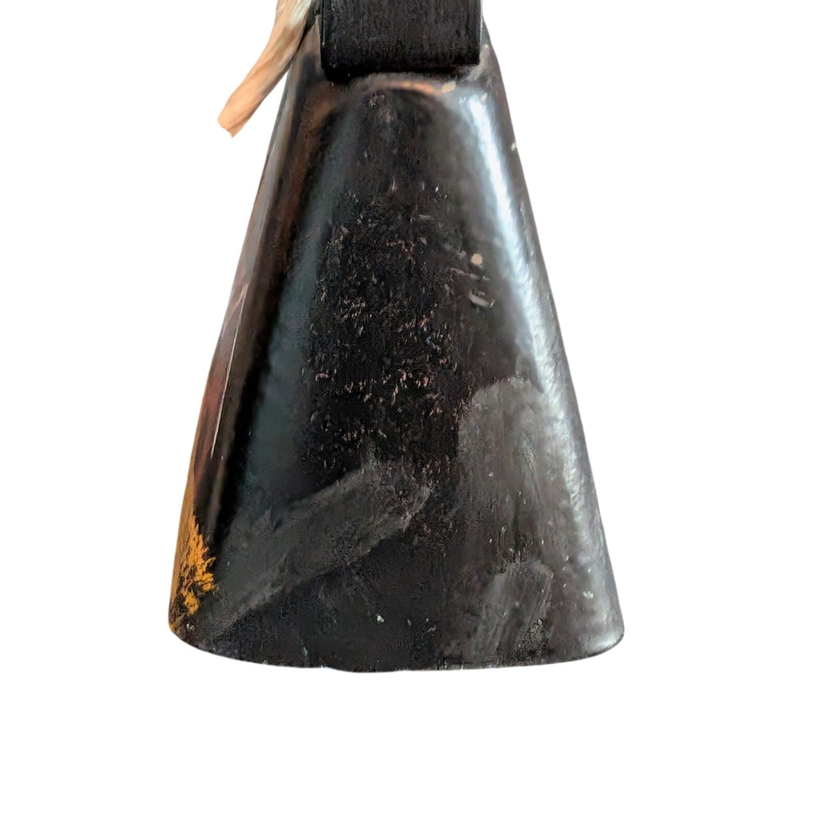 Rustic Country Barn Scene Black Painted Metal Cow Bell