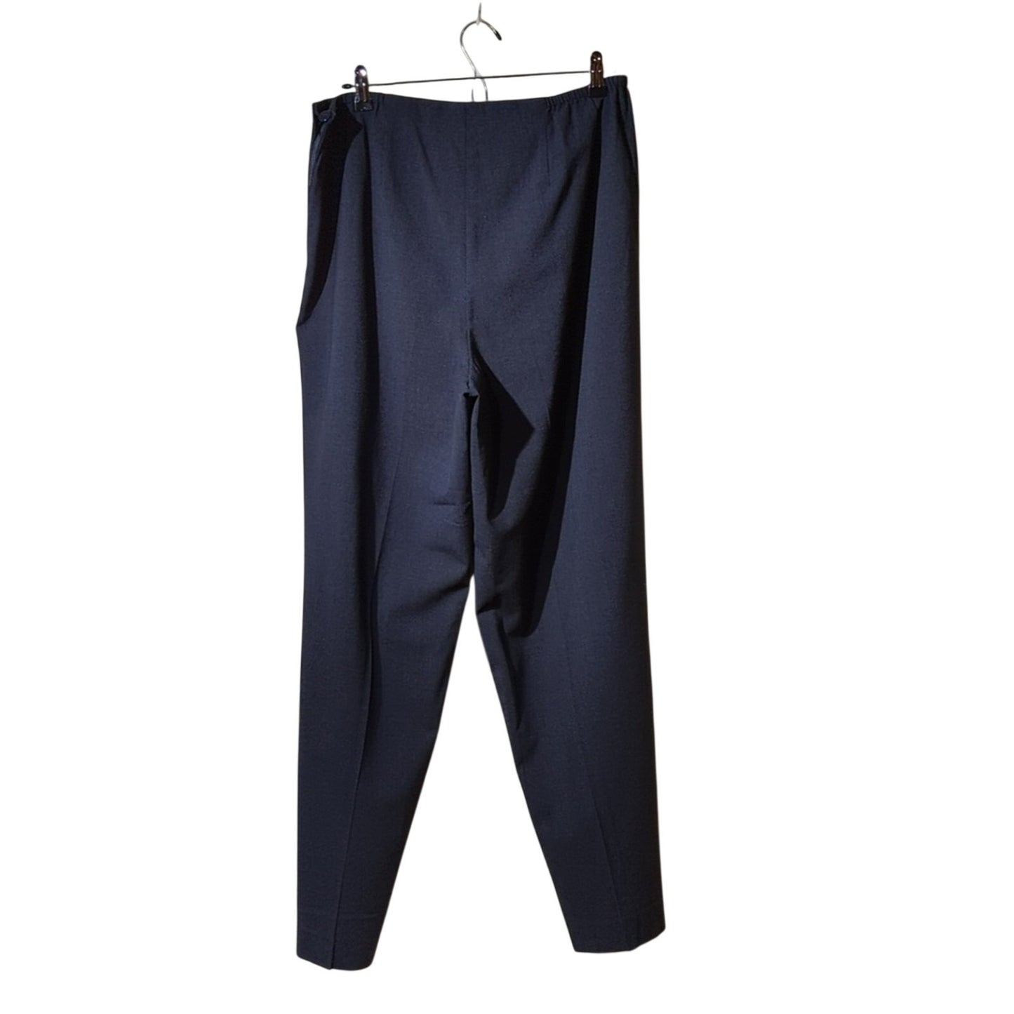 Talbot's Vtg Blue Gray Elastic Back Side Zip Stretch Wool Lined Pant Plus Sz 12W