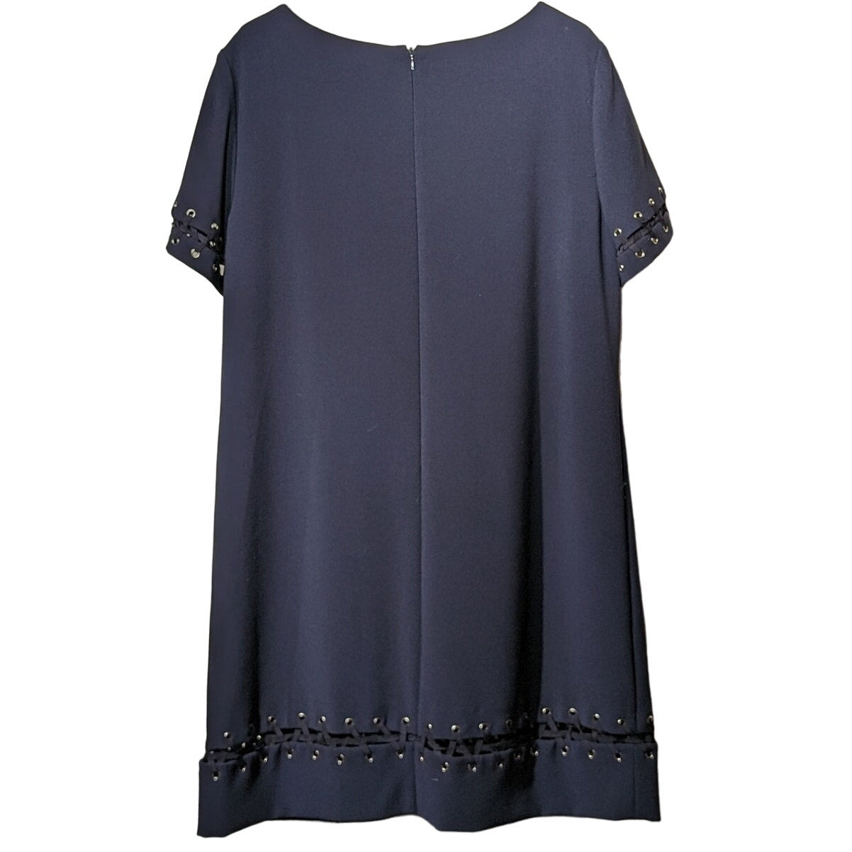 TAHARI by ASL 'Melisa' Grommet Crossgrain Ribbon Laced Shift Dress Womens Sz 14
