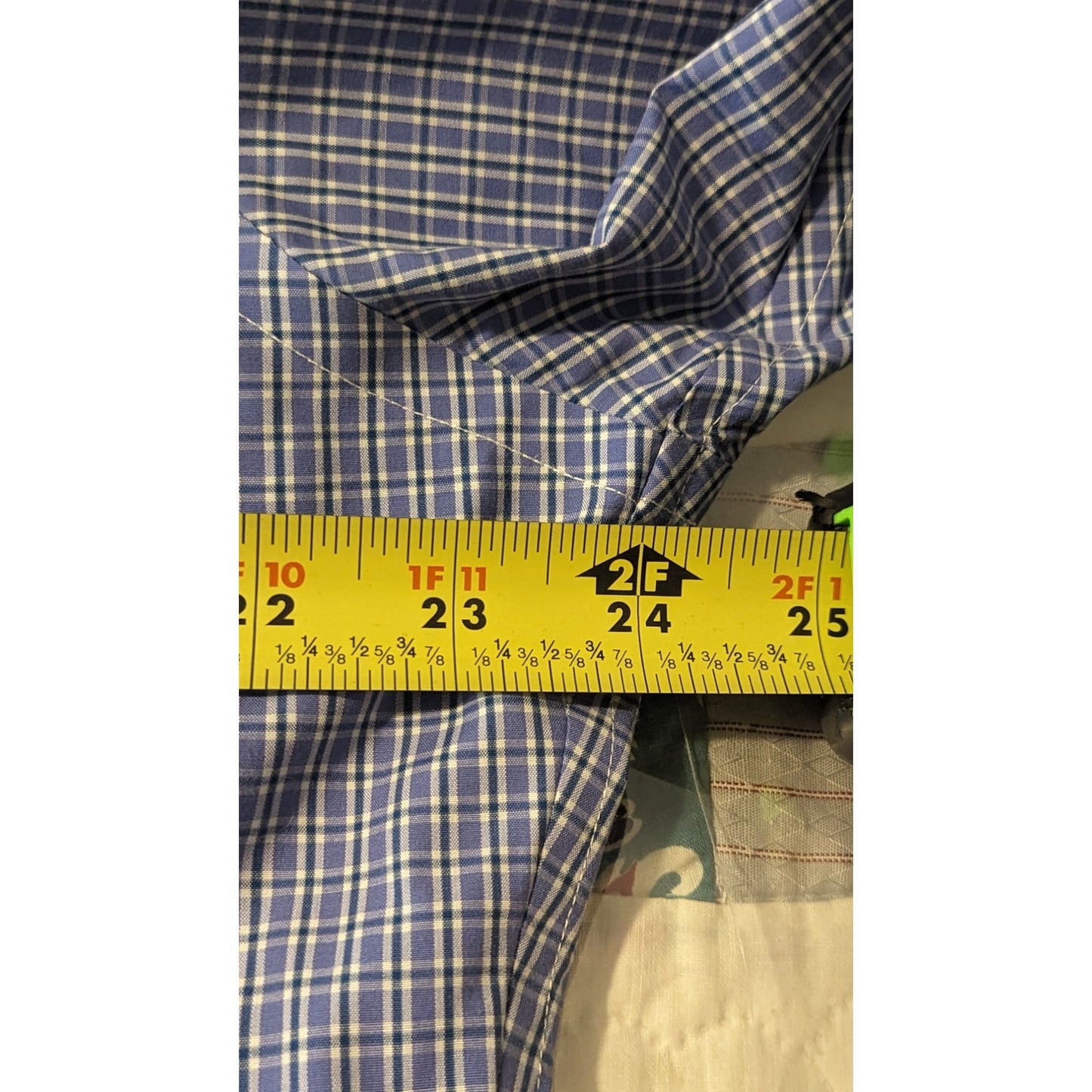 Polo Ralph Lauren Men's Blue Plaid Slim Fit Easy Care Dress Shirt Sz 17-34/35