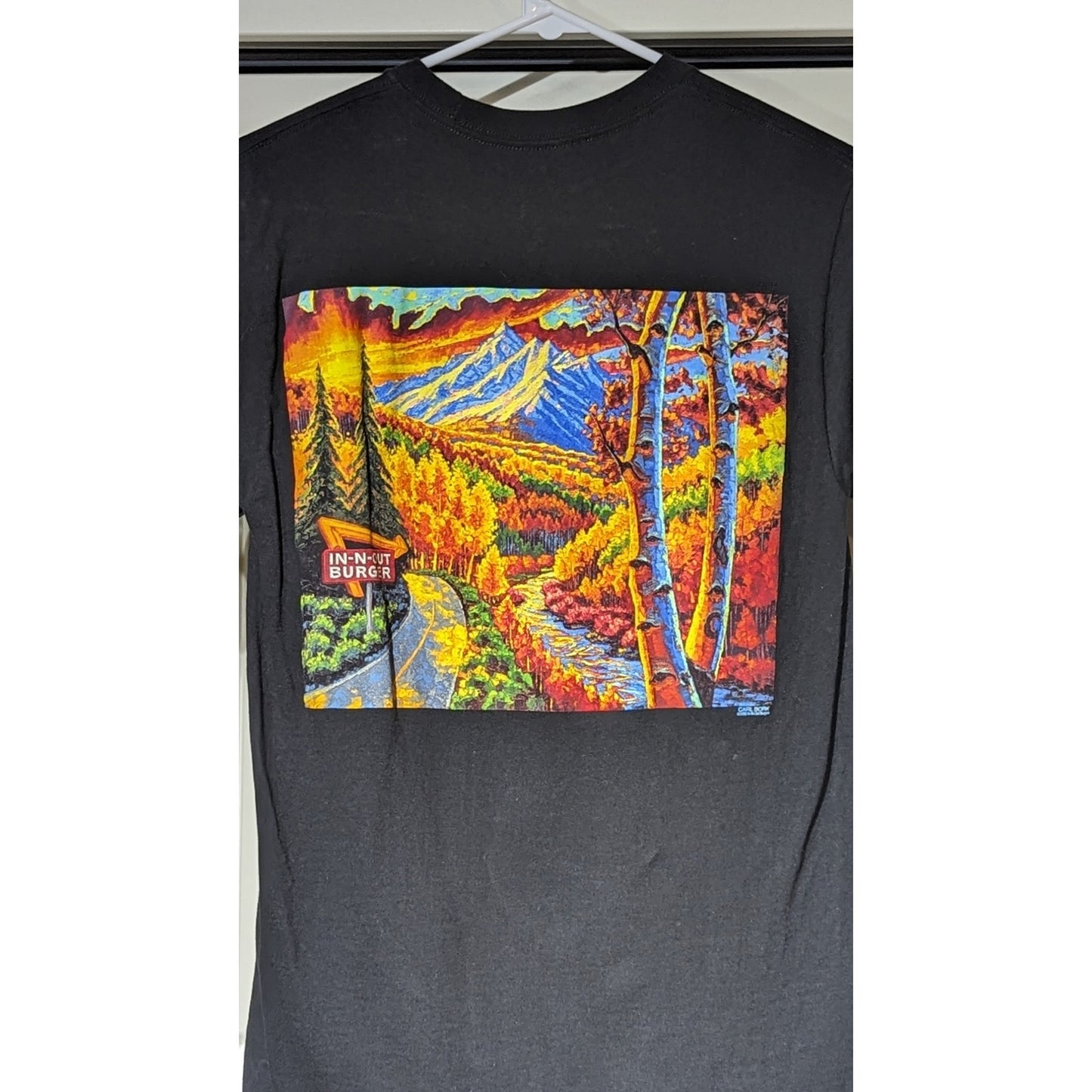 IN N OUT Colorado Black Short Sleeve Cotton Tee Shirt Sz S