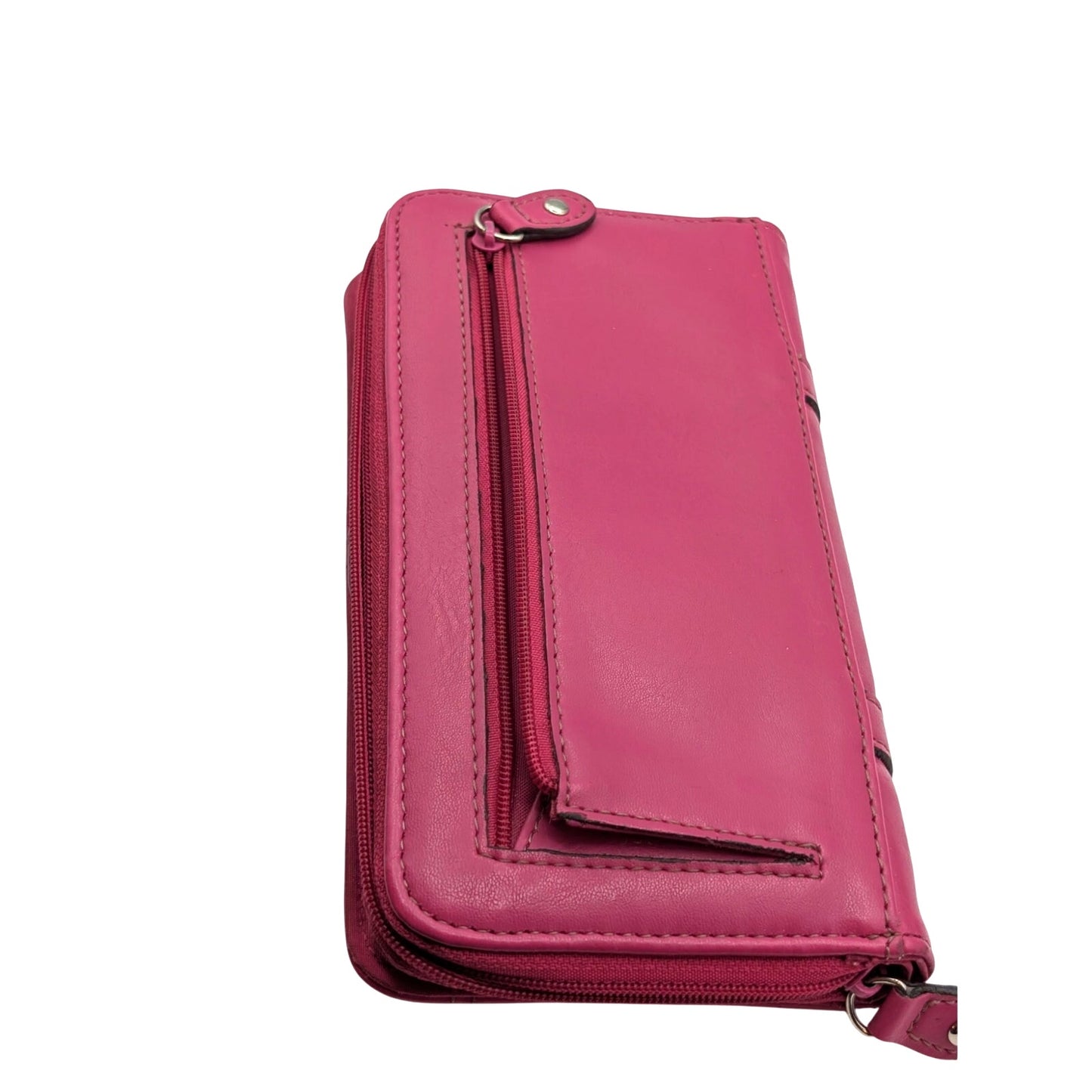 Etienne Aigner Pink Leather Cynthia Style Signature 'A' Organizer Clutch Wallet