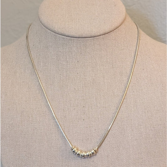 Sterling Italian 925 18" Snake Chain w/ Stationary Sterling Beads