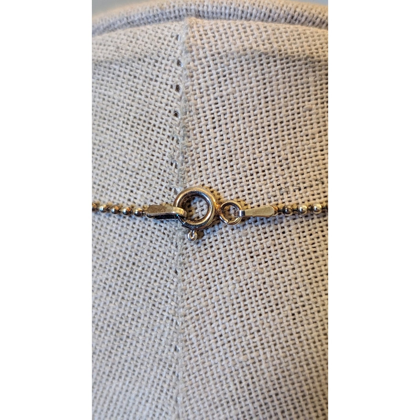 925 Sterling Silver Italy Round 'Canoe' Pendant Bead Ball Chain Necklace