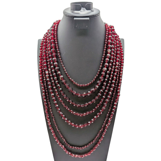 Vintage Grazino Seven Strand Sparkling Wine Acrylic Bead 19"-22" Necklace