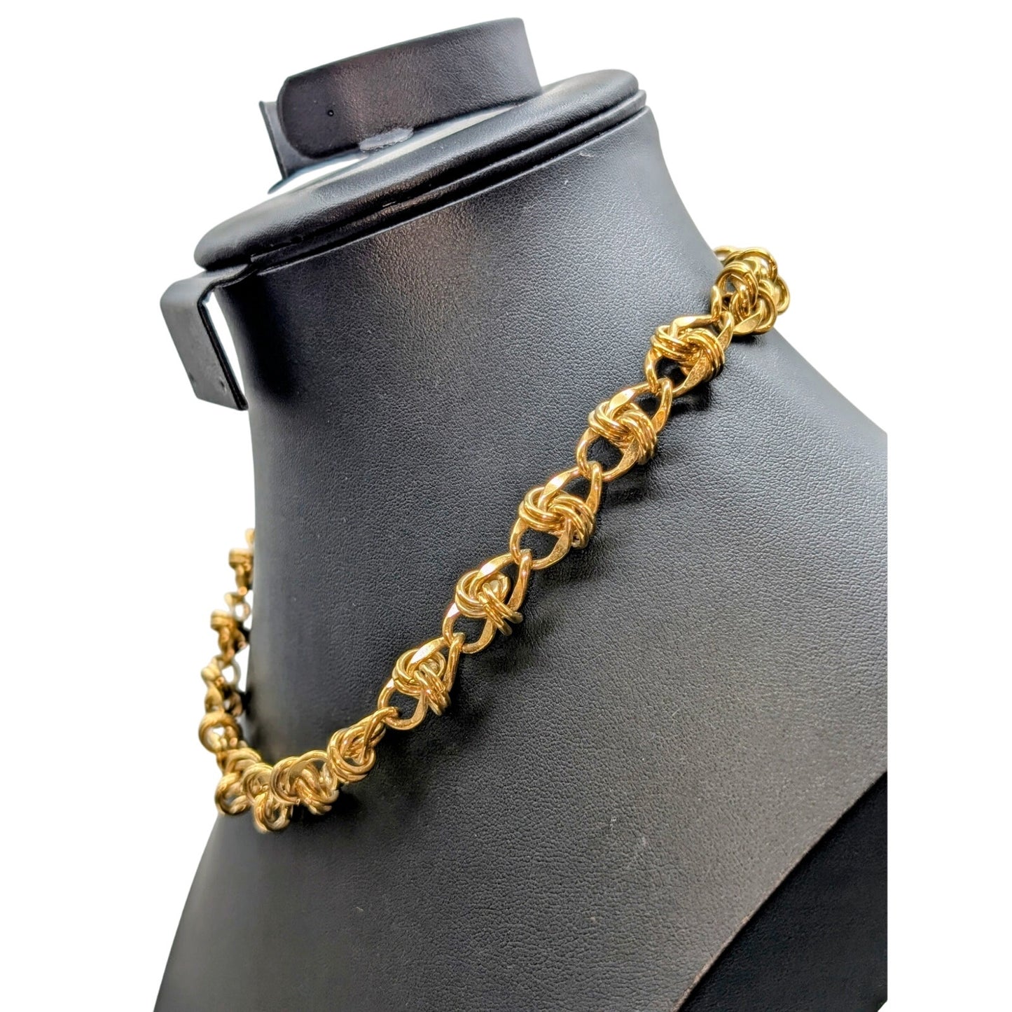 1980s Vintage Chunky Shiny Gold Tone Heavy Chain 17.75" Necklace