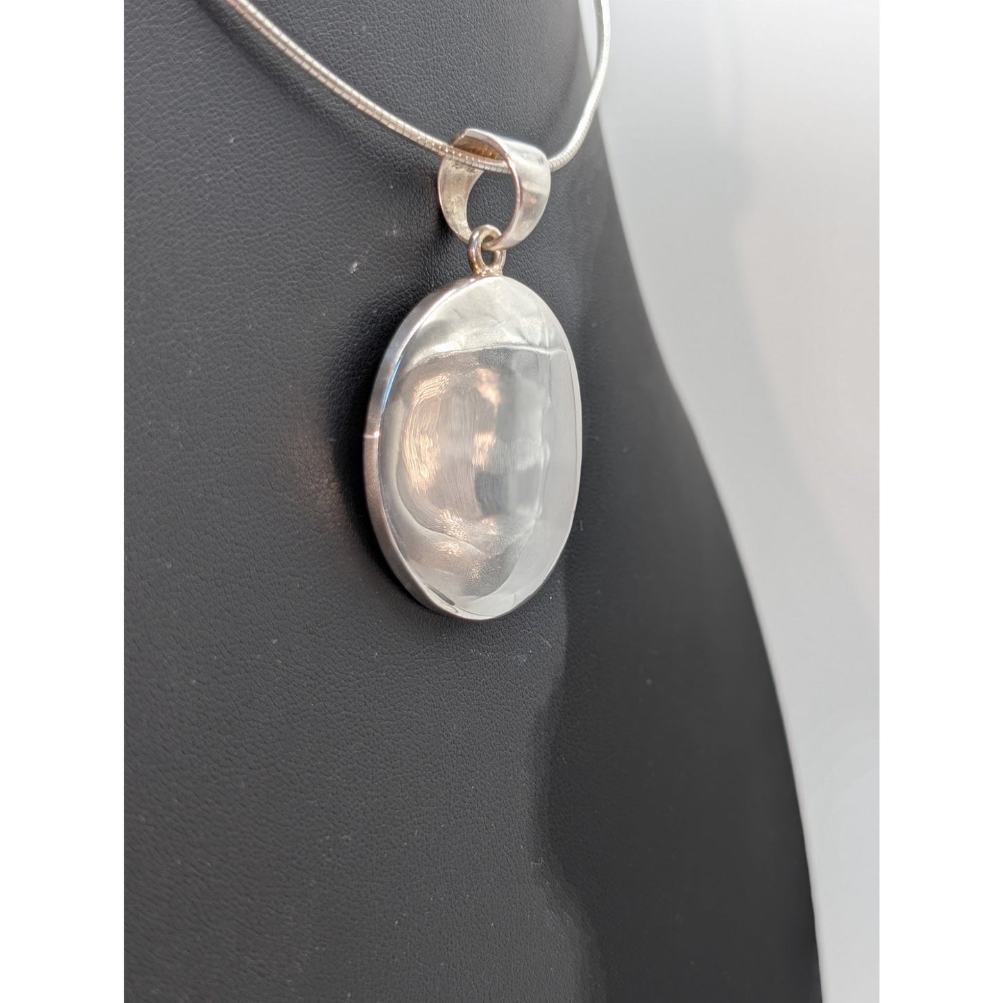 925 Sterling Silver Silpada Wavy Disk Pendant on 925 Sterling 16" Cord Necklace