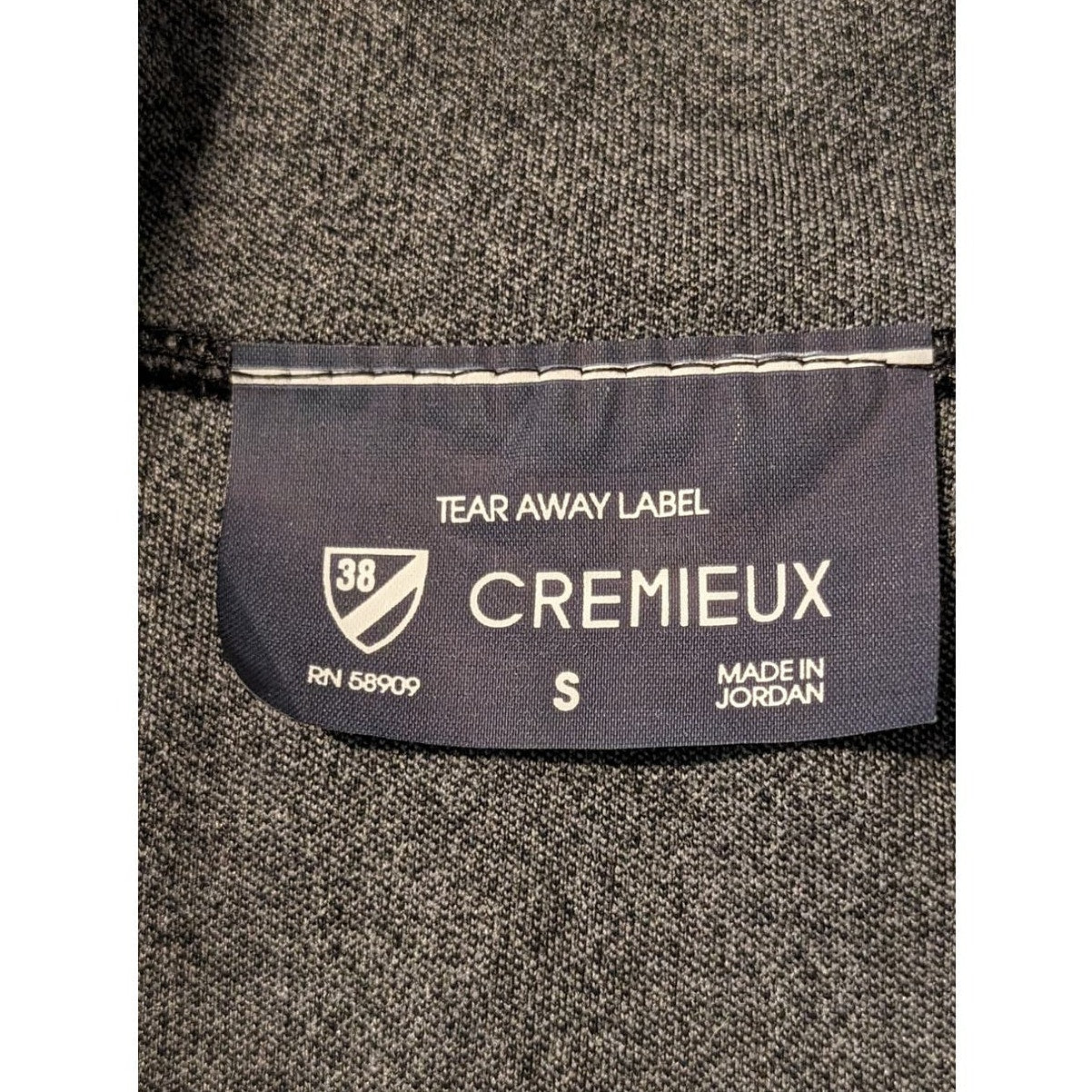 Cremieux Gray Herringbone Pattern Patch Sleeve Quarter Zip Pullover Mens Sz S