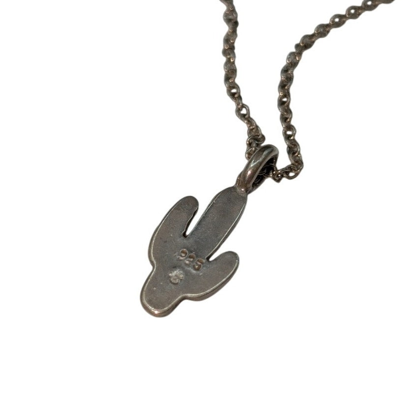 925 Sterling Silver Cactus Pendant Chain 16.25"-18.25" Necklace