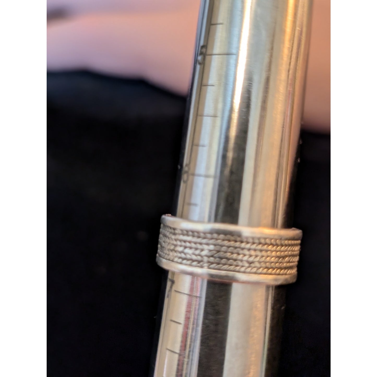 Vintage Signed NF 925 Sterling Silver Wheat Design Unisex Band Ring Size 6.5