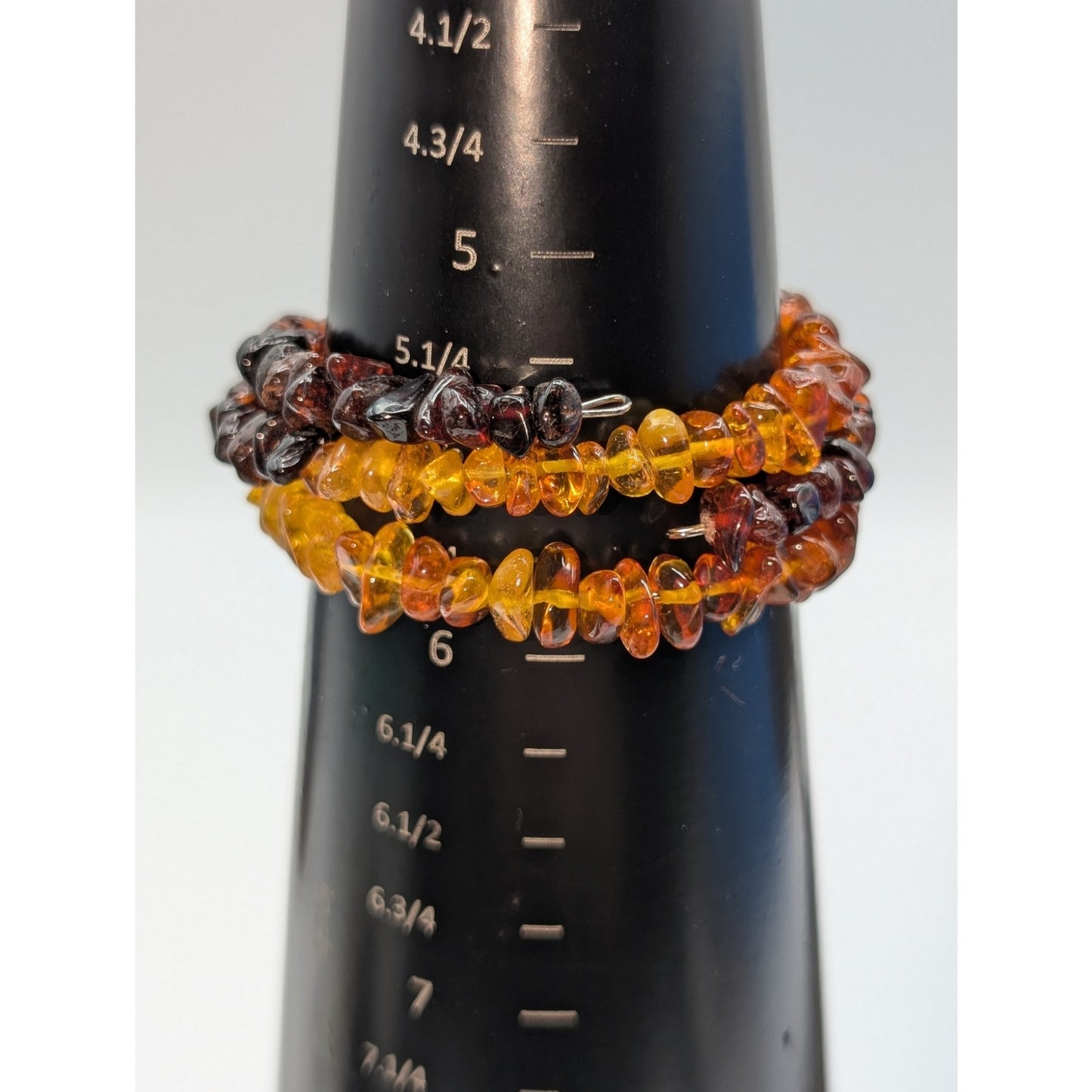 Amber Bead Wire Wrap Bracelet & Amber Look Vintage Bracelet