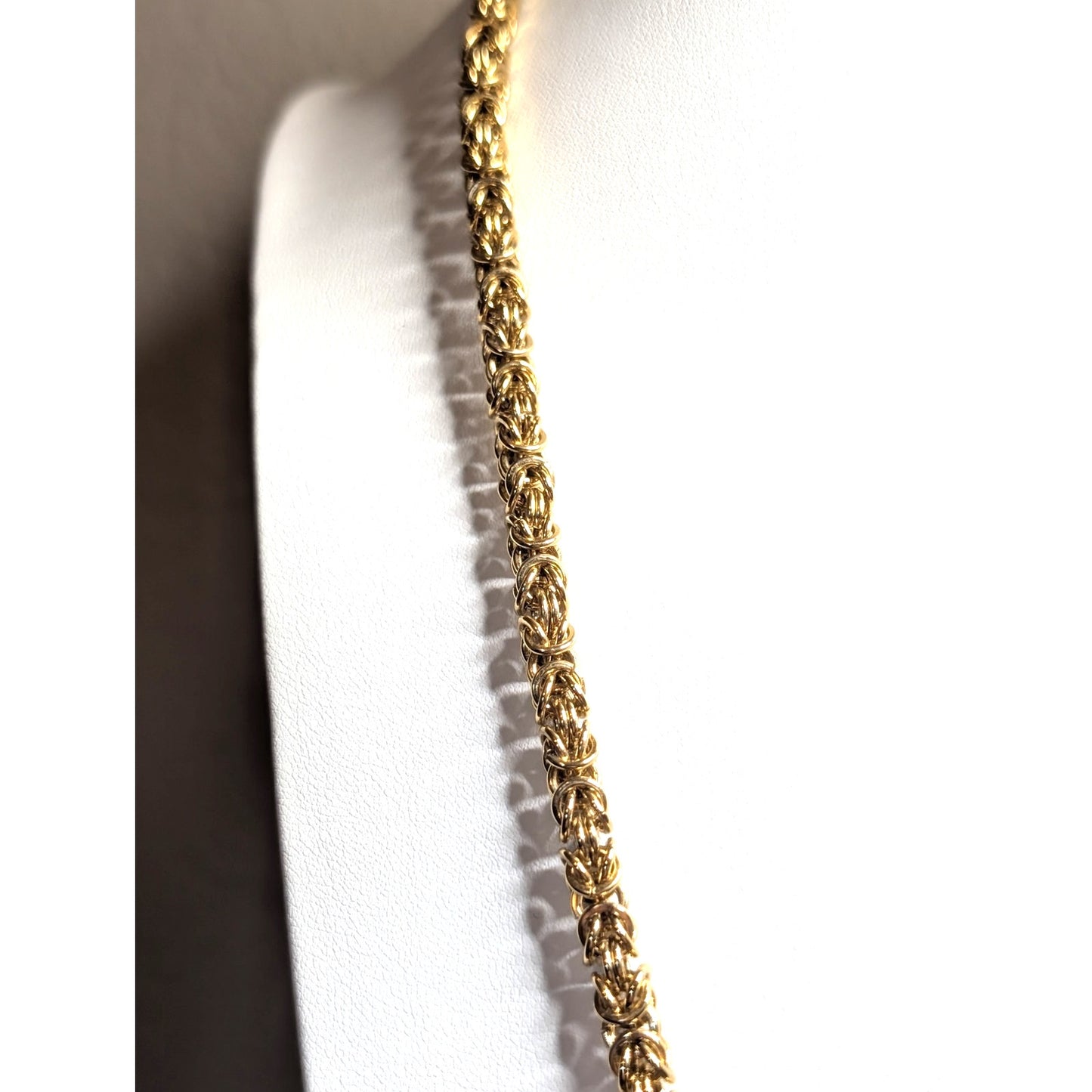 Vintage 24" Givenchy Gold Tone Byzantine Chain Fold Over Double G Clasp Necklace