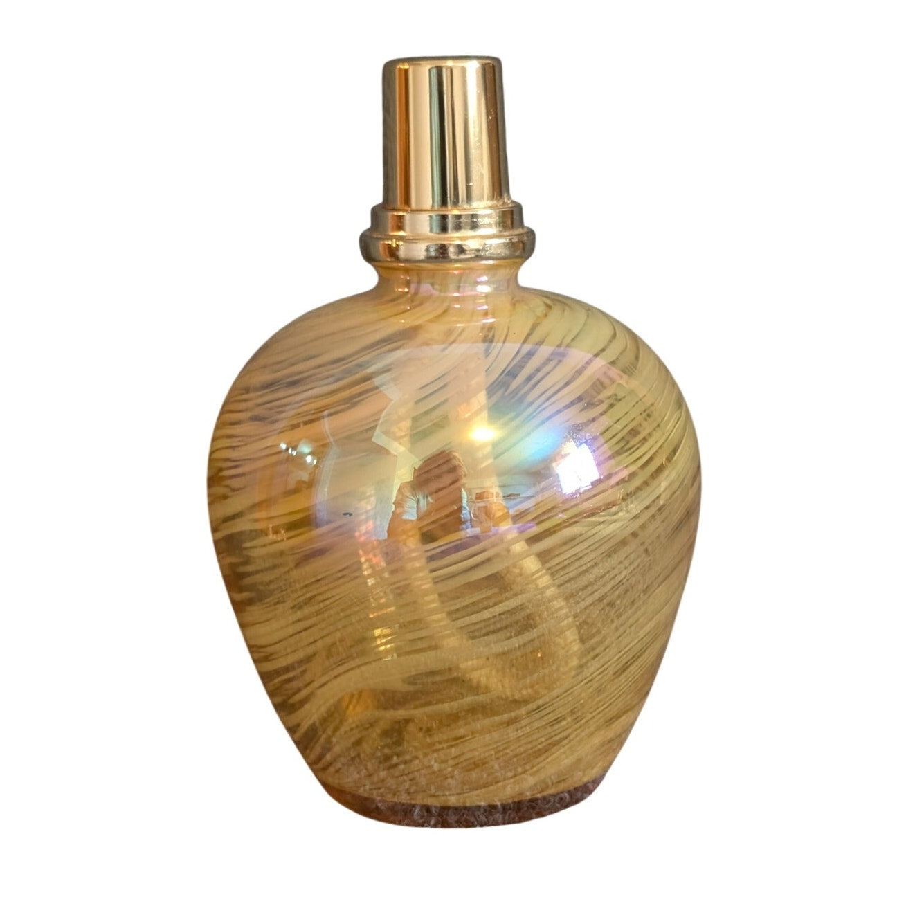 Hand Blown Amber Swirl Glass Fragrance Diffuser Oil Lamp