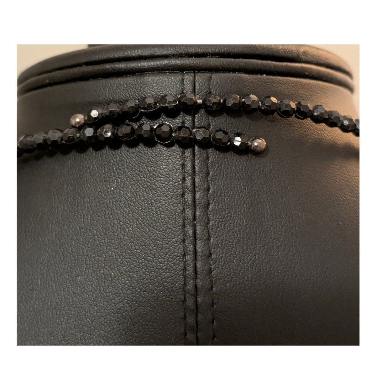 Black Beaded Waterfall Dangle Wire Choker Necklace