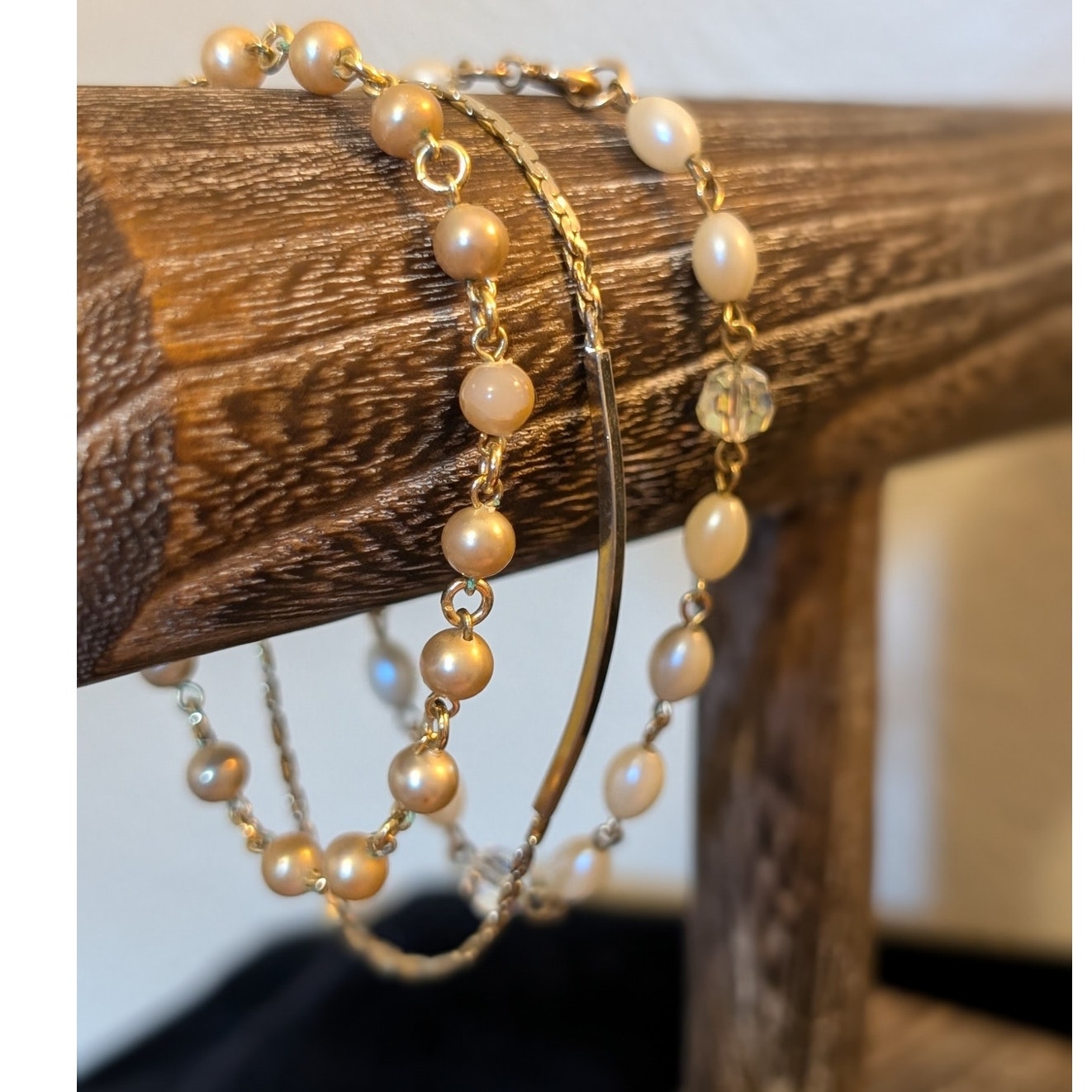 Lot of Three Vintage Gold Tone Chain Bracelets