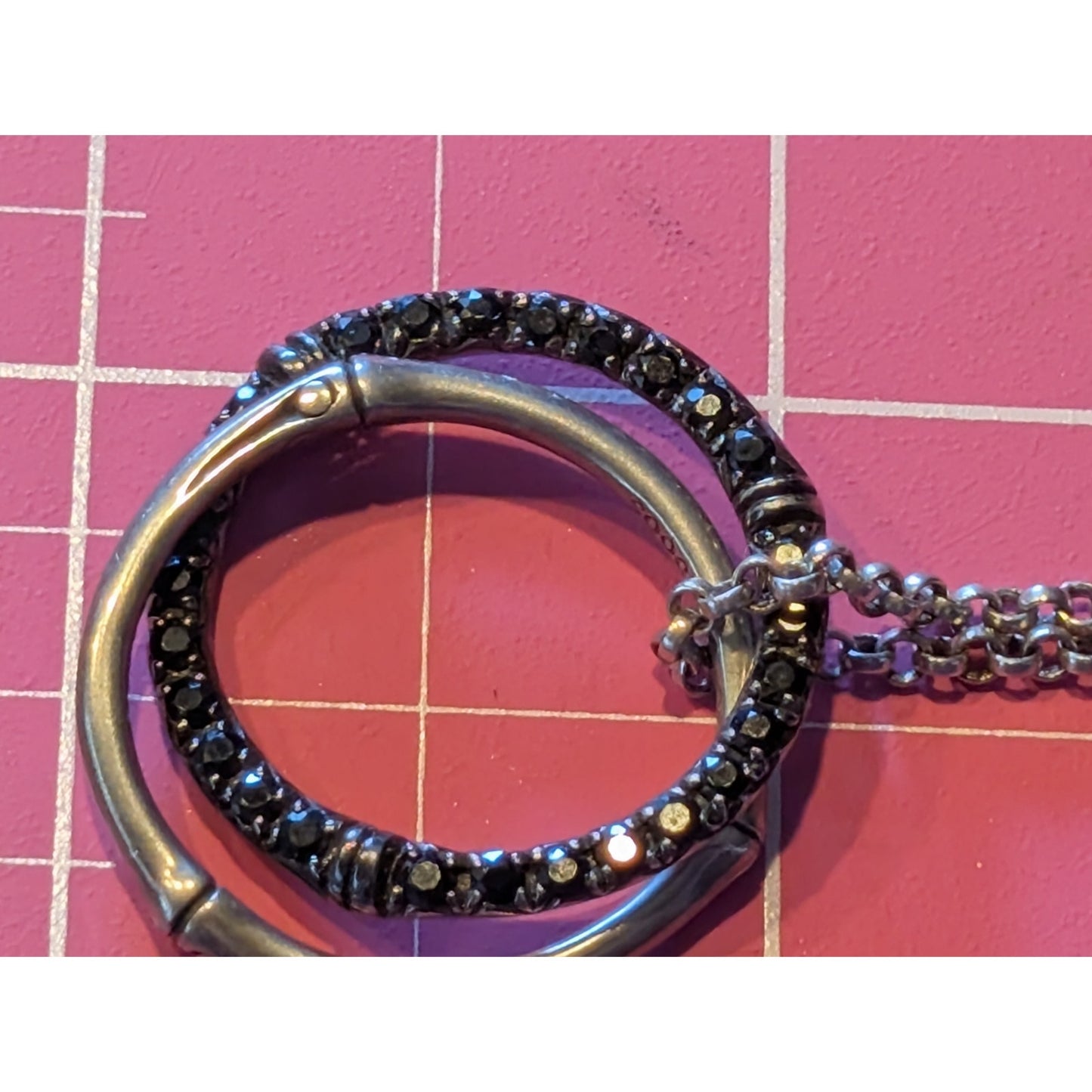 John Hardy Bamboo Collection 925 Sterling Silver Black Sapphire 19.75" Necklace