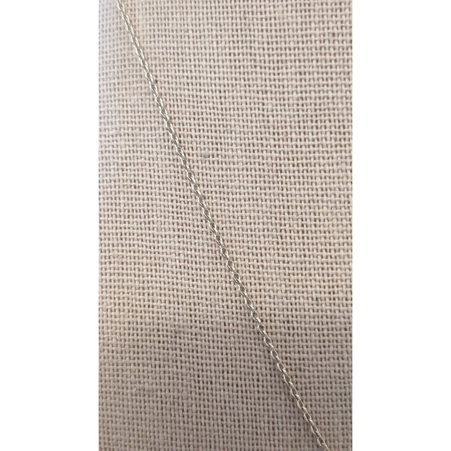 Marked 925 Sterling Bezel Set Crystal on 925 Sterling Lobster Claw Clasp Chain