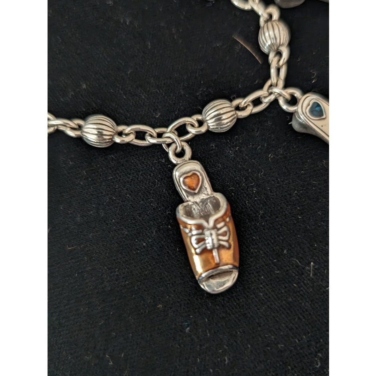 Brighton Vintage Retired Enamel Shoe Charm Bracelet