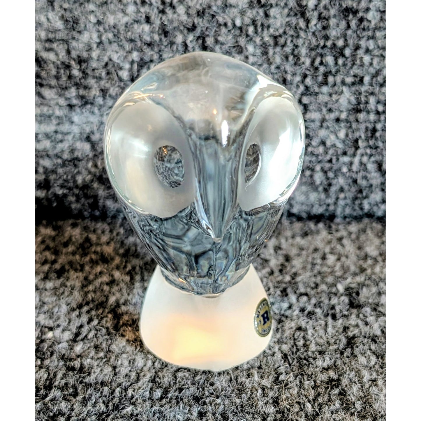 Vintage Reijmyre Kristall Sweden Lead Glass Owl Figurine