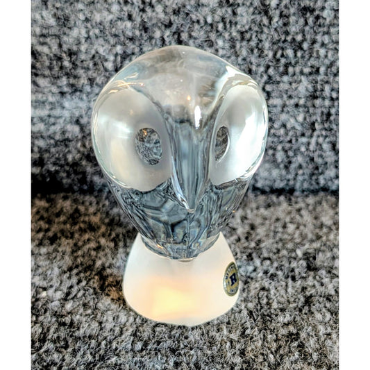 Vintage Reijmyre Kristall Sweden Lead Glass Owl Figurine