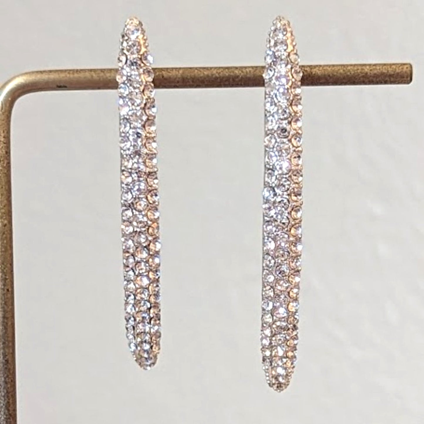 Rhinestone Long Post Earrings