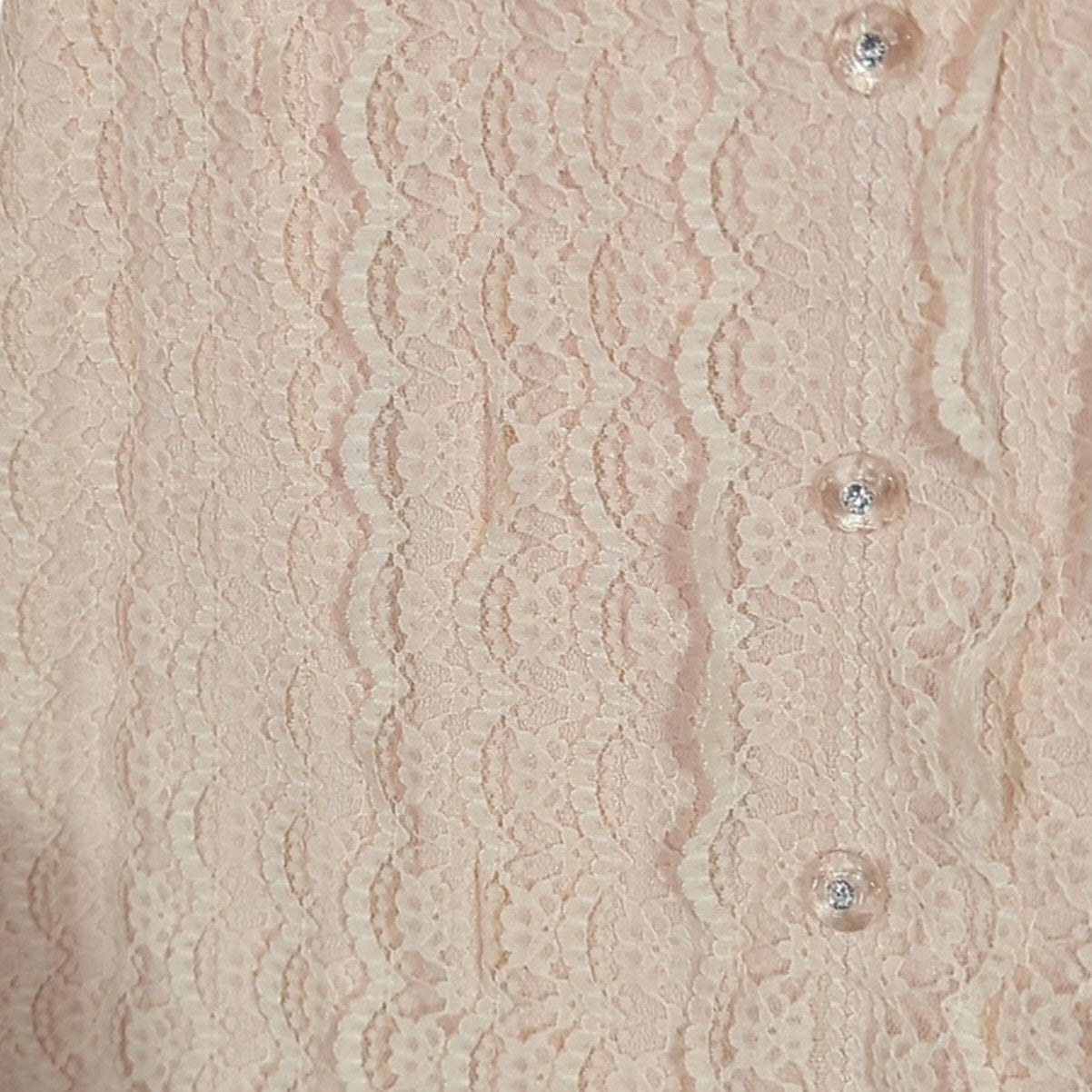 August Silk Blush Pleated Lace Ruffle Sleeveless Scoop Neck Tank Women's Size M