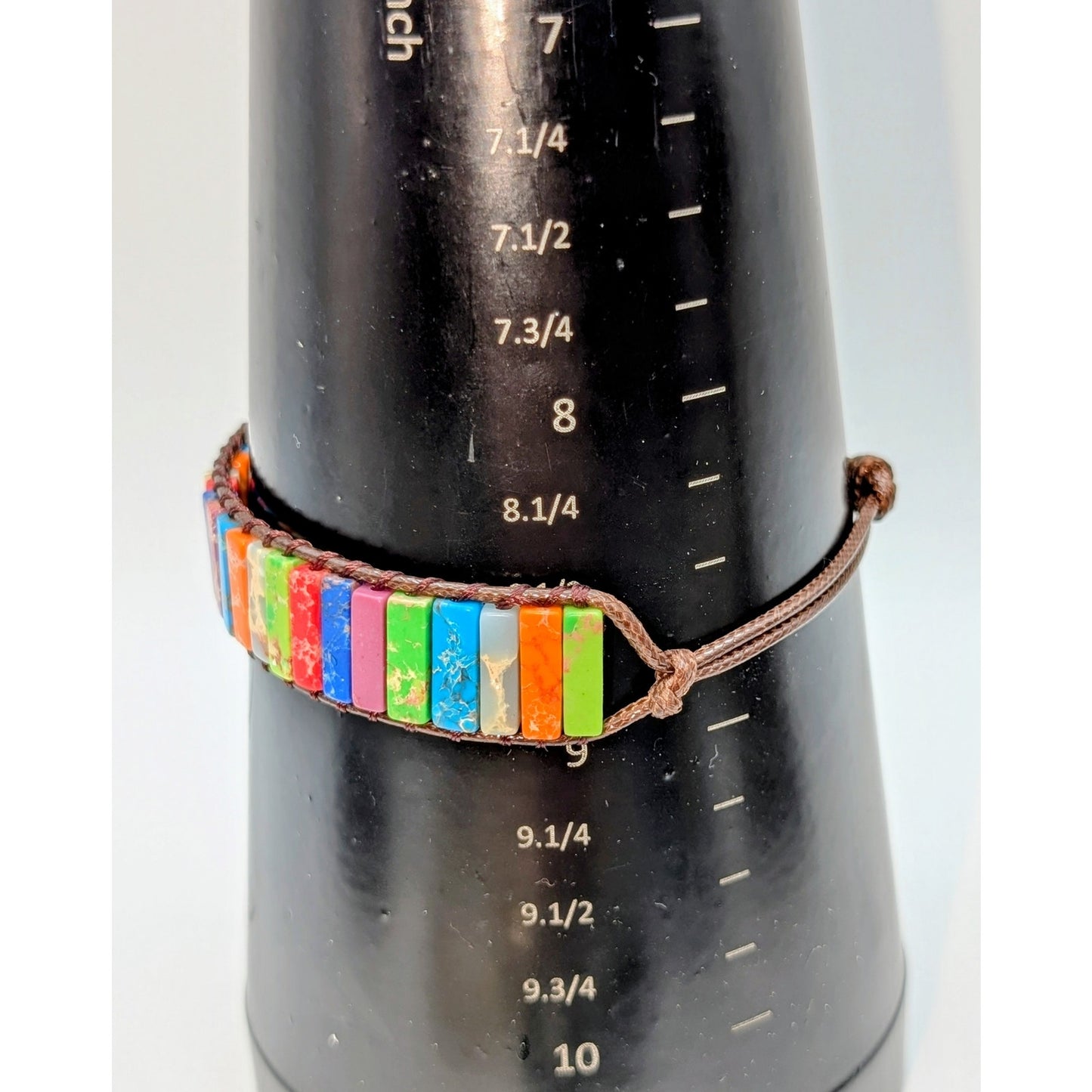 Boho Style Handmade Chakra Adjustable Button Closure Bracelet
