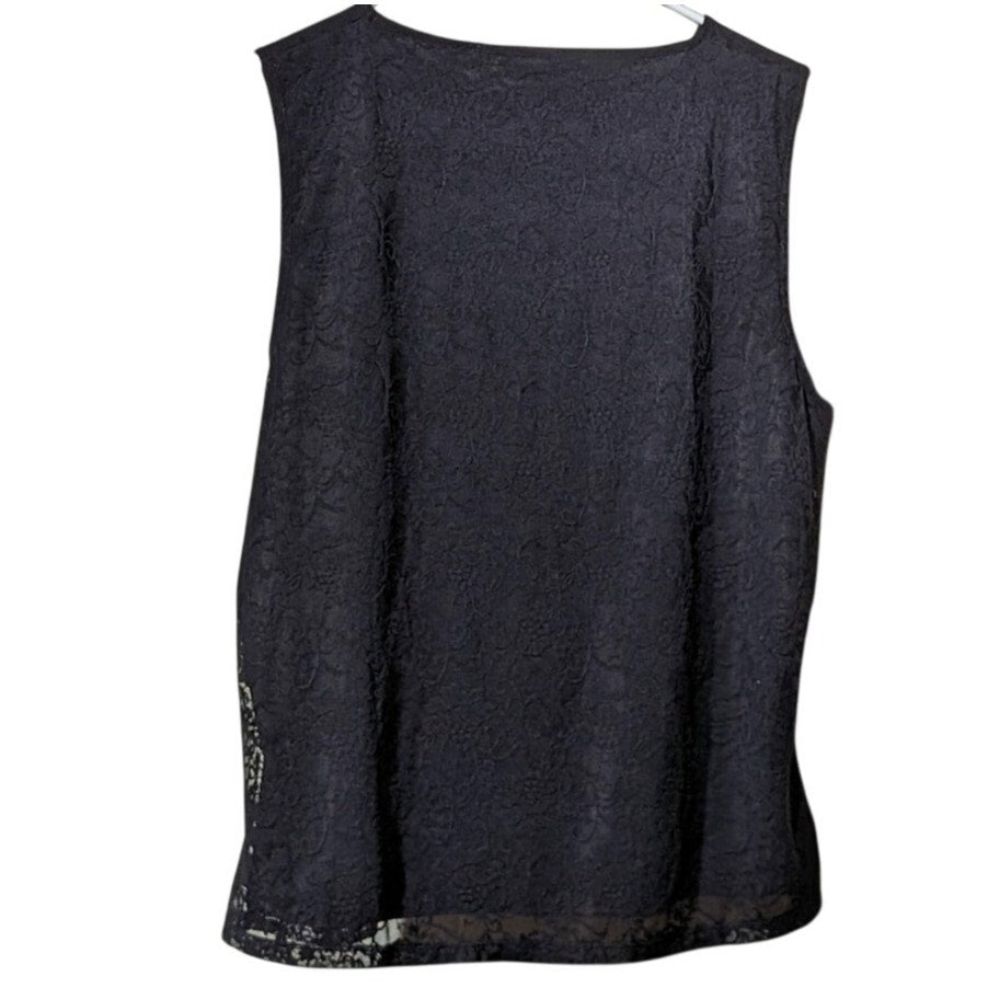 Vintage WD.NY Black Lace NWT Shell Top Womens Size XL
