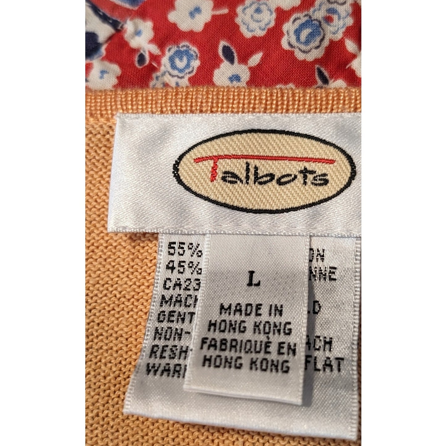 Talbots Light Pumpkin One Button Lightweight Cardigan Sweater Womens Sz L