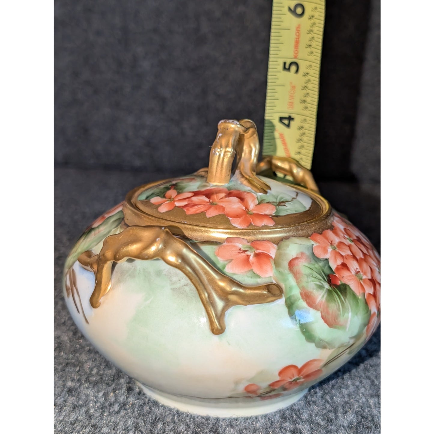 Antique Jean Pouyat Limoge Made in France Hand-Painted Sugar & Creamer Set
