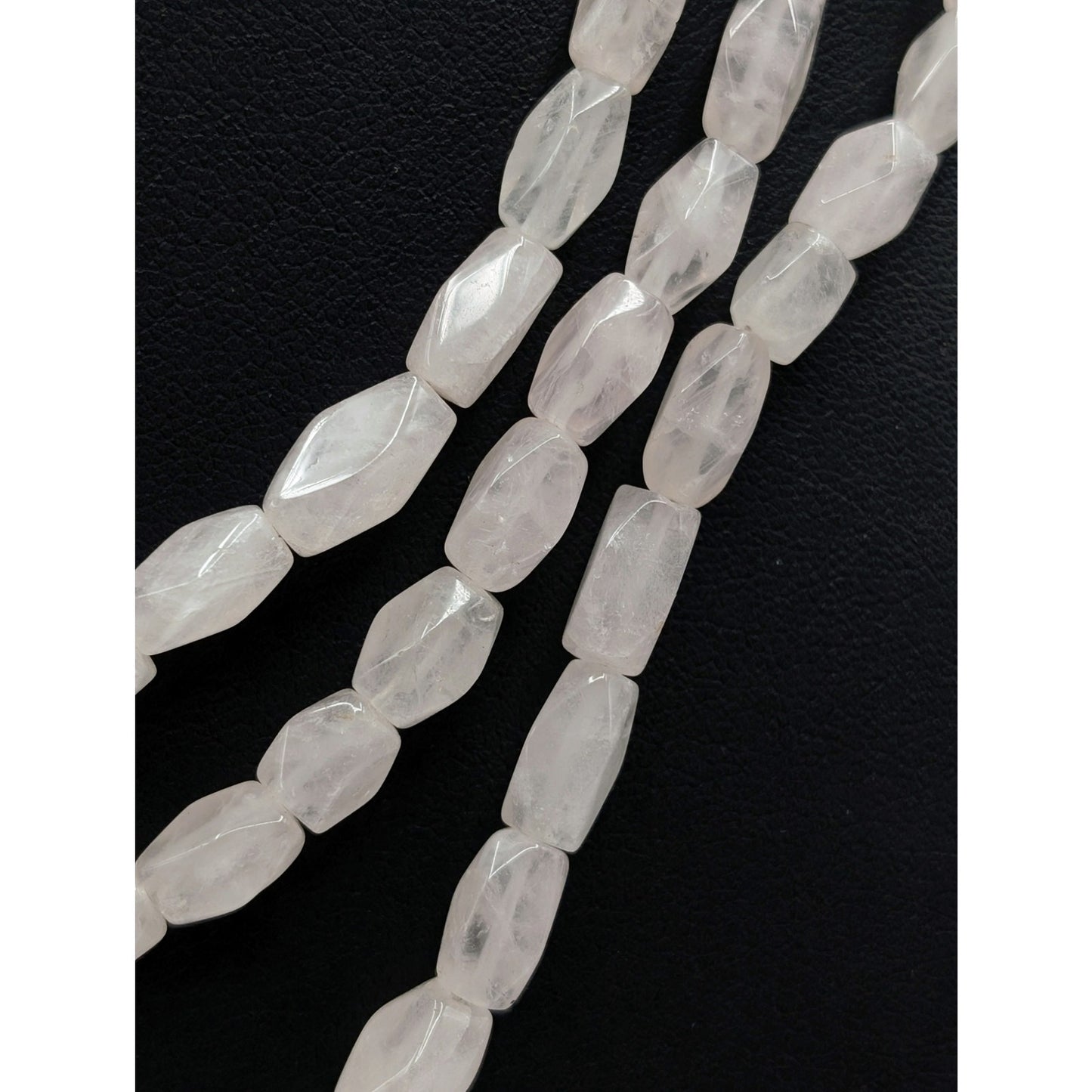 AB Lavender Crystal Pink Rose Quartz Stone 1 Strand to 3 Silver Tone Necklace