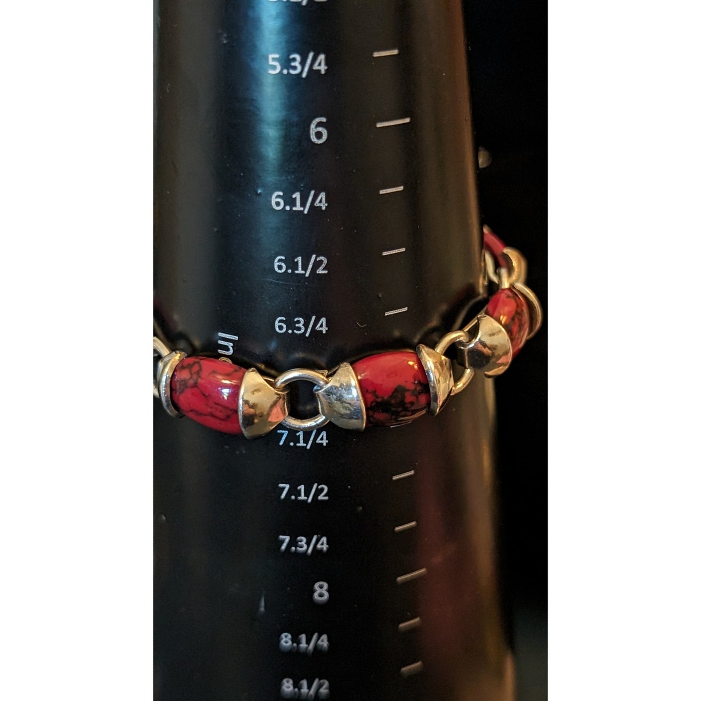 Mexican Red Jasper 925 Sterling Silver Toggle Bracelet