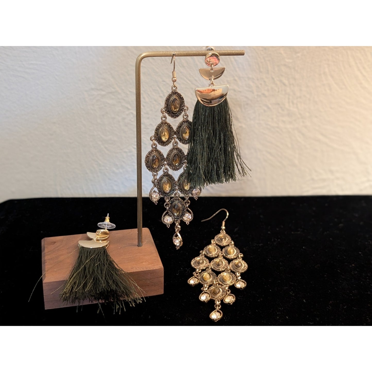 Lot of Three Pair Boho Extreme Dangle Pierced Earrings