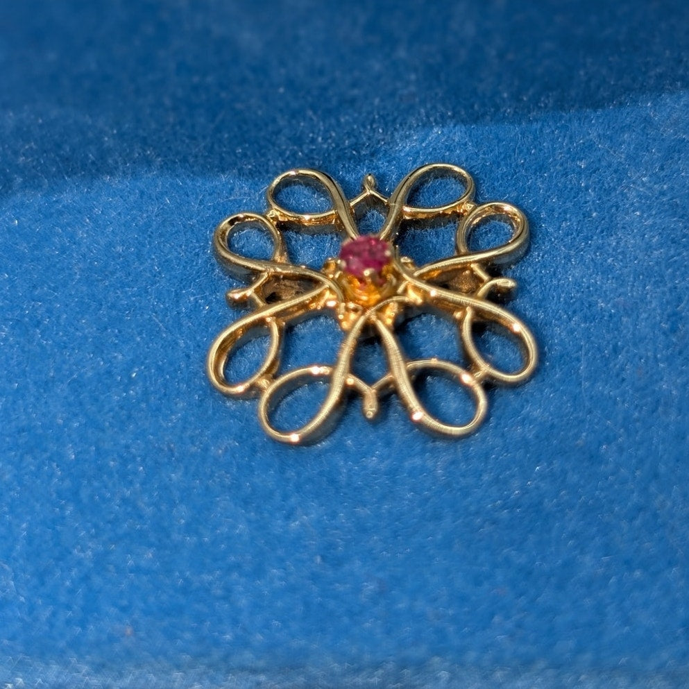 Vintage Avon Ruby Service Award 10K Gold Filled Pin in Original Box