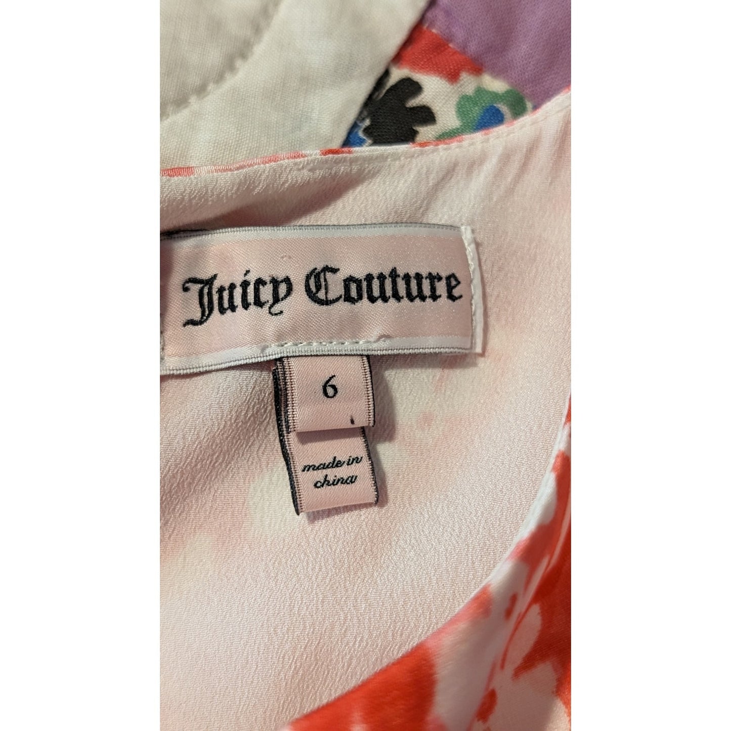 Juicy Couture Pink White Ribbon Waist Sleeveless Lined Dressy Dress Girls Size 6