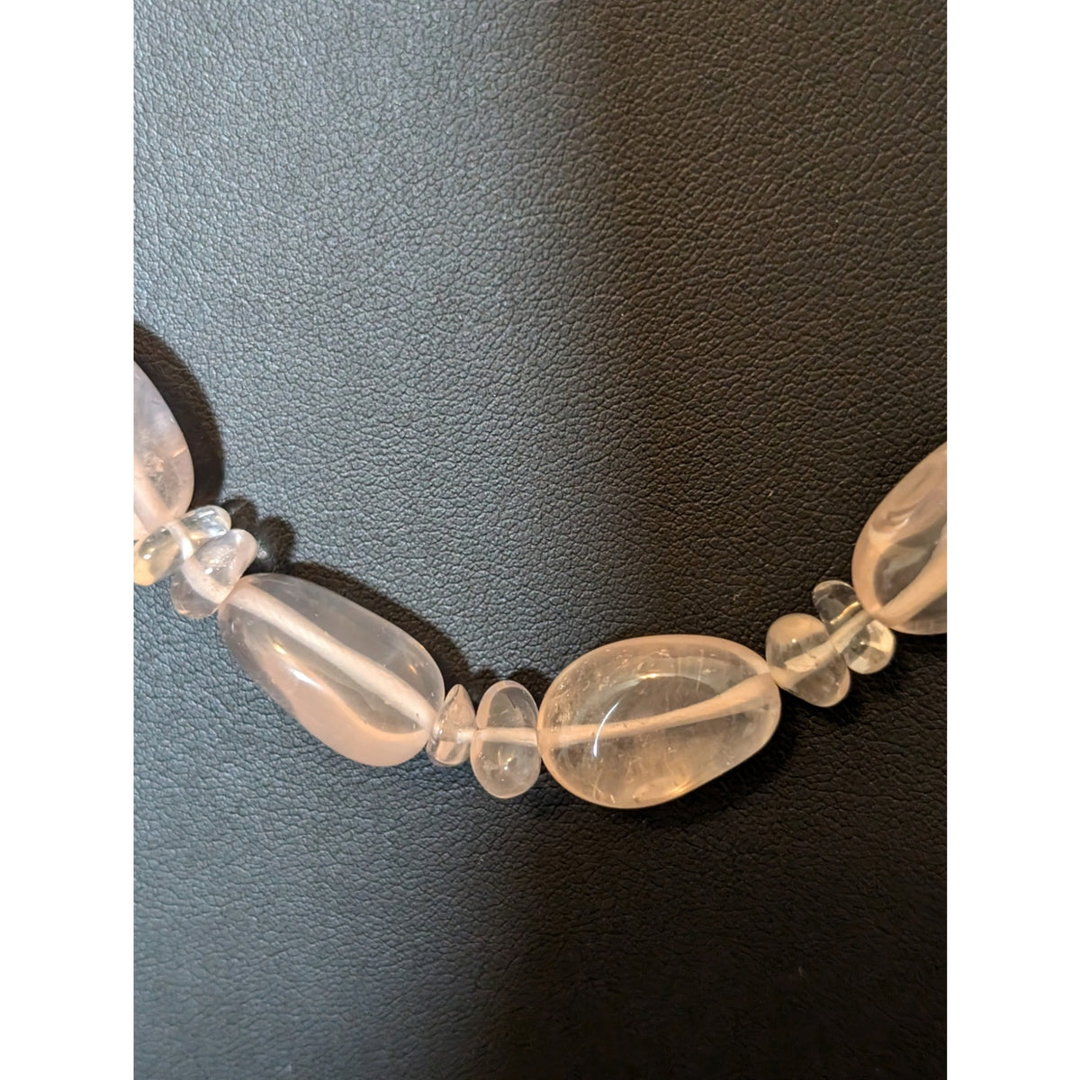 Vintage Rose Quartz 24" Bead Barrel Clasp Necklace