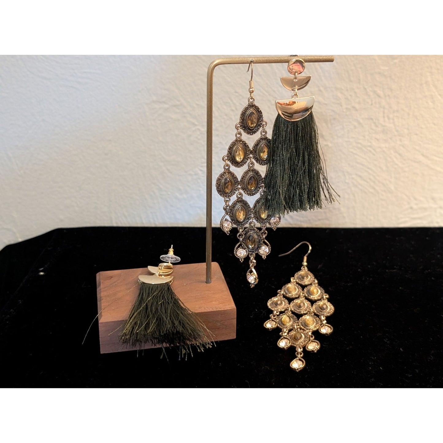 Lot of Three Pair Boho Extreme Dangle Pierced Earrings