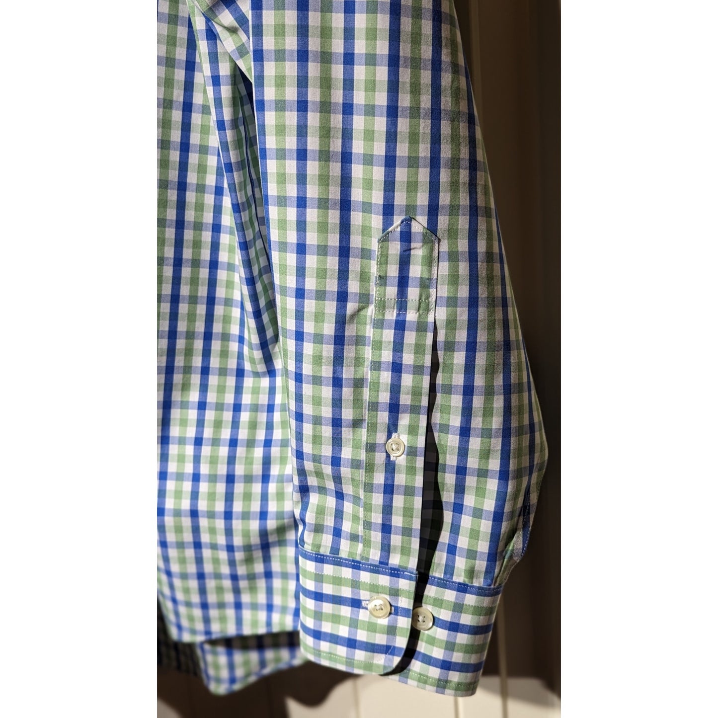 Brooks Brothers Men's Navy/Green Gingham Check Button Down Size L