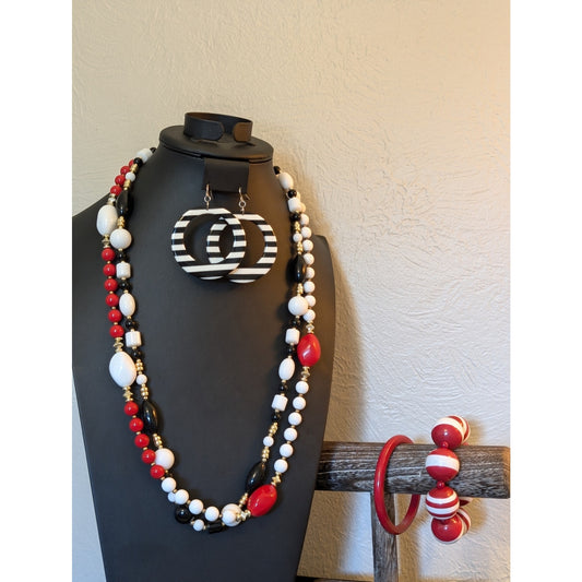 Vintage Red Black White Jewelry Lot