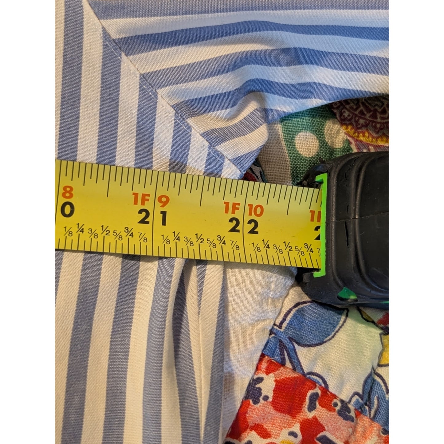 Docker's Dusty Blue Striped 100% Cotton Button Up Shirt Ladies' Sz M