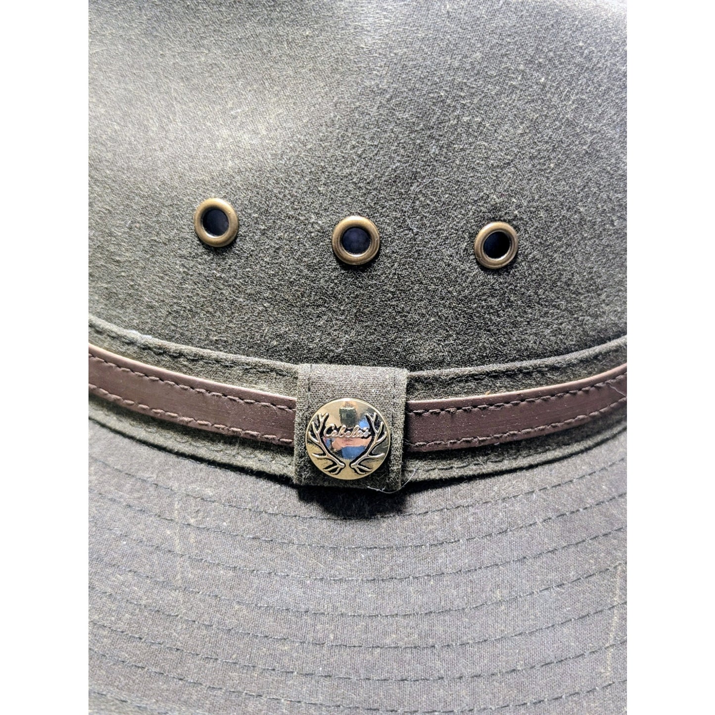 Outback Trading Co. Cabela Olive Oilskin 100% Cotton Western Hat Size L