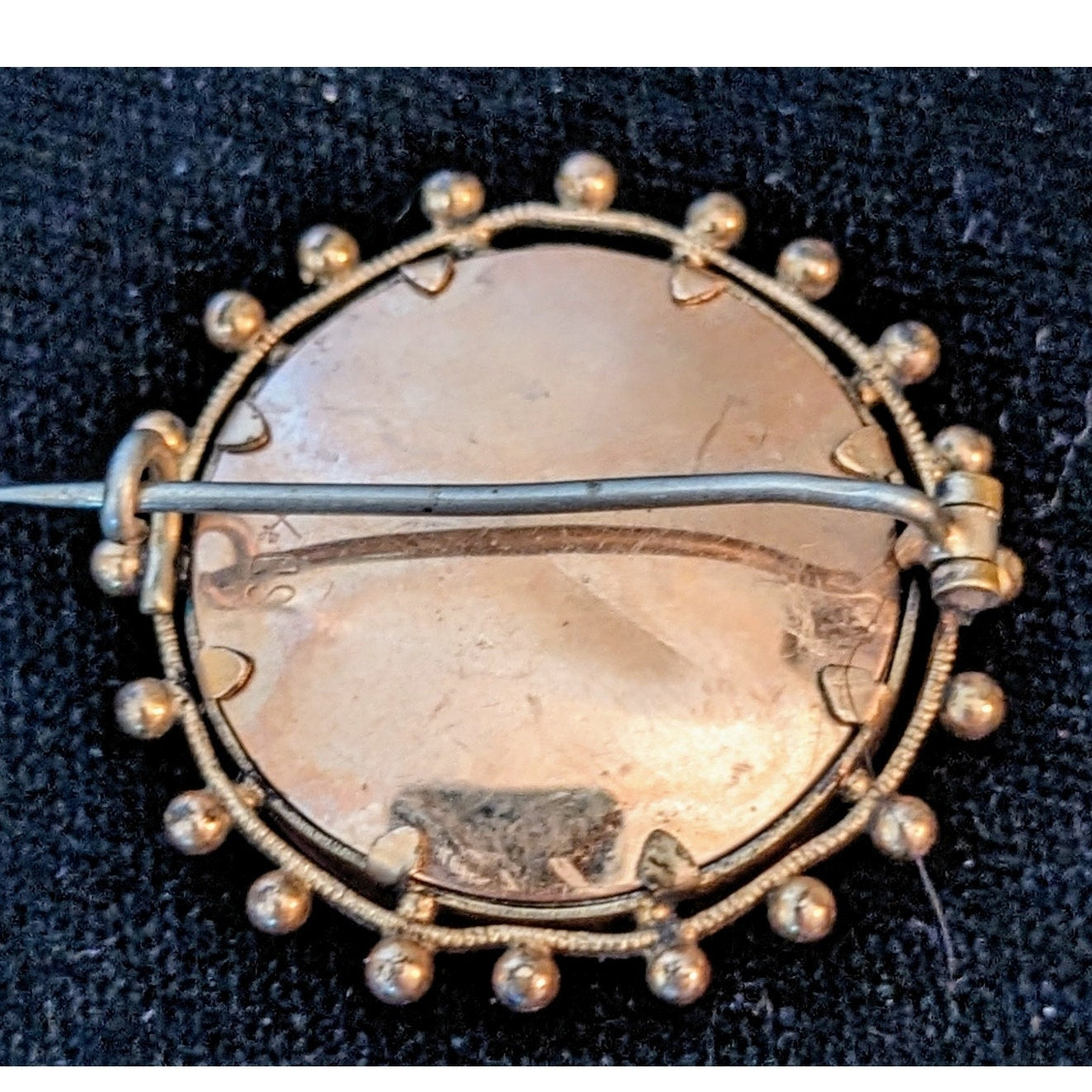 Antique 1920s Photo Frame Brooch W/ Original Picture Signed SD