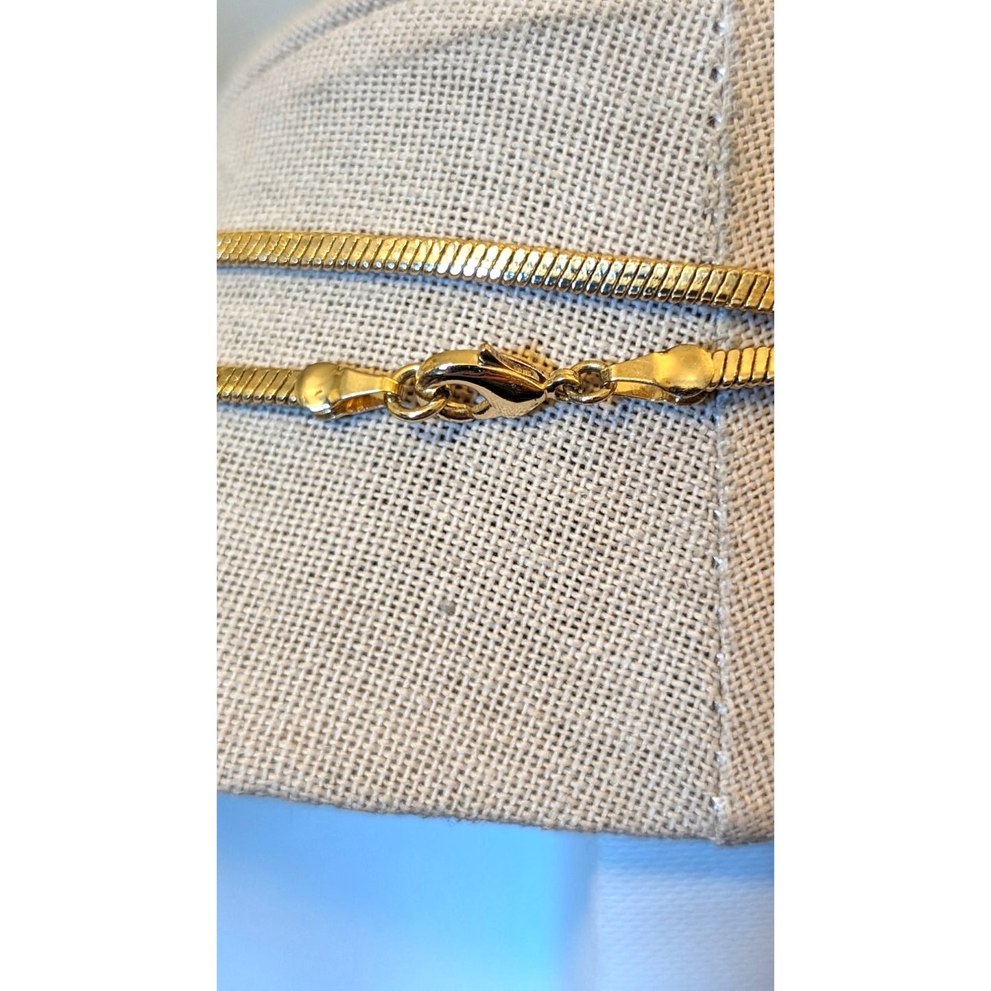 64" Long High Shine Gold Tone Flat 3.5mm Snake Chain W/ Lobster Claw Clasp