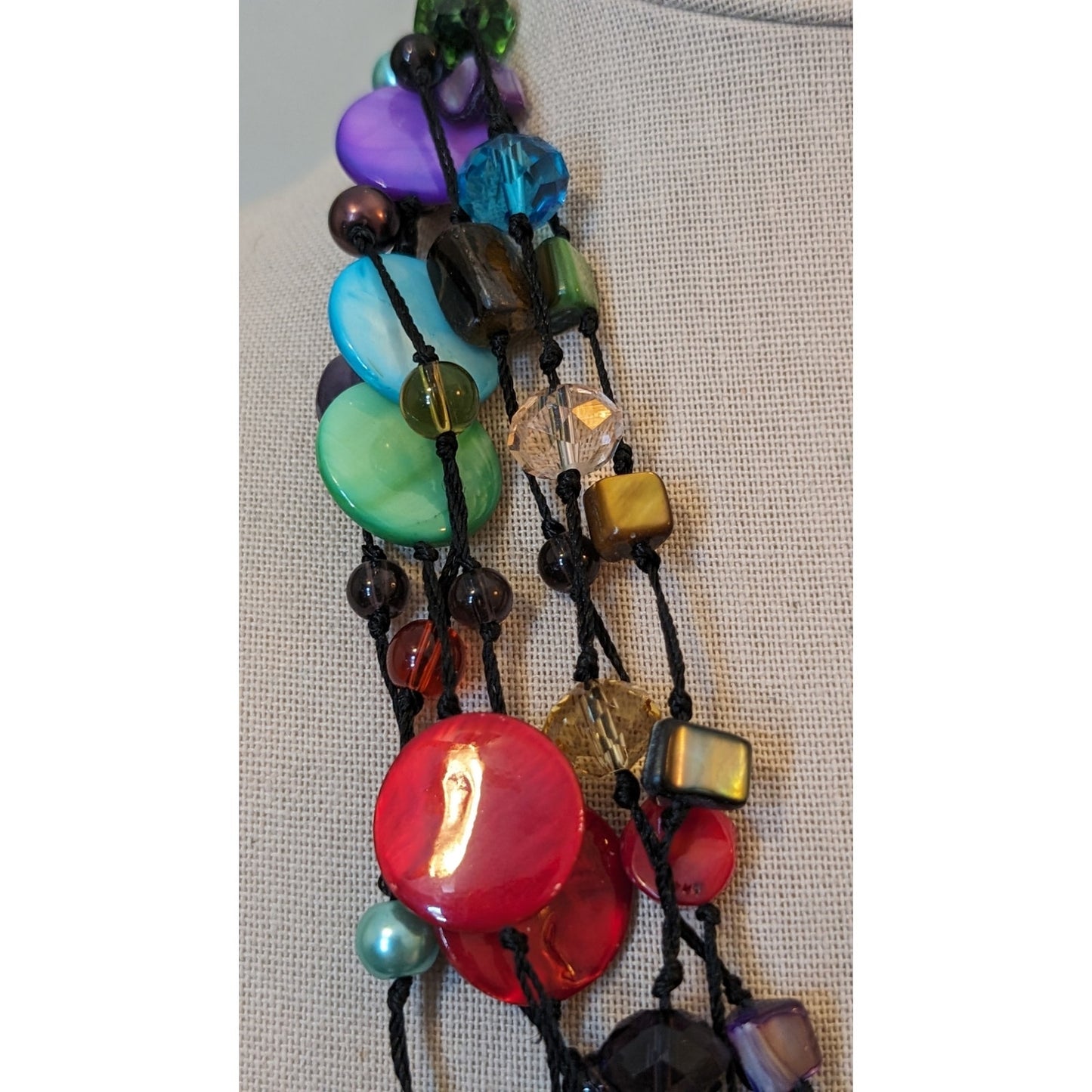 Premiere Designs Explosion of Color Glass Bead Seven-Strand Necklace