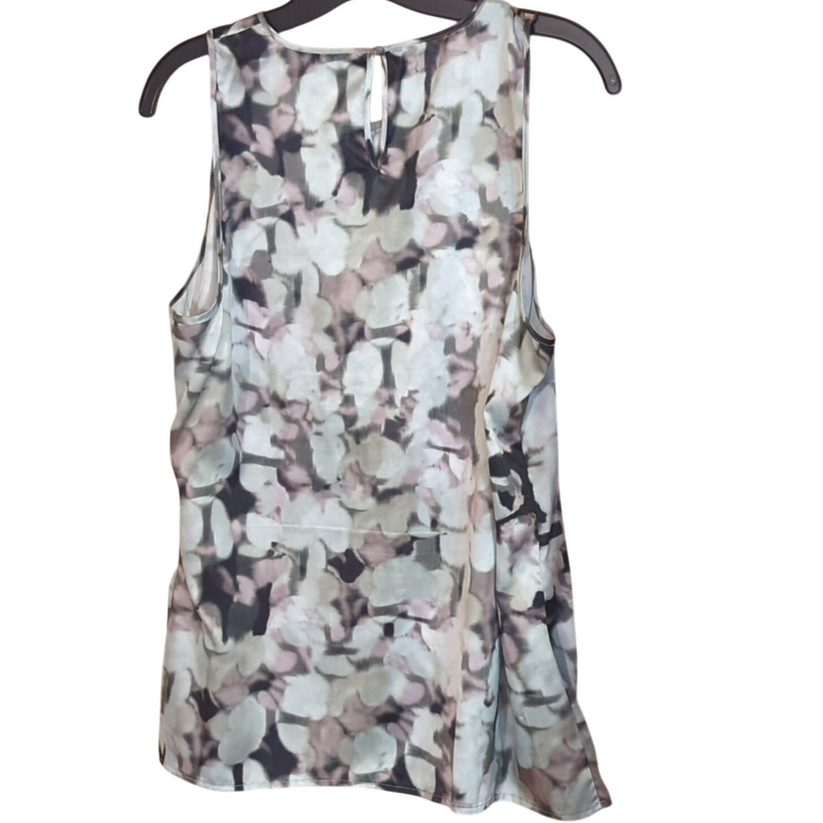 The Limited Muted Gray/Mauve Ruffle Front Sleeveless Blouse Women's Size L