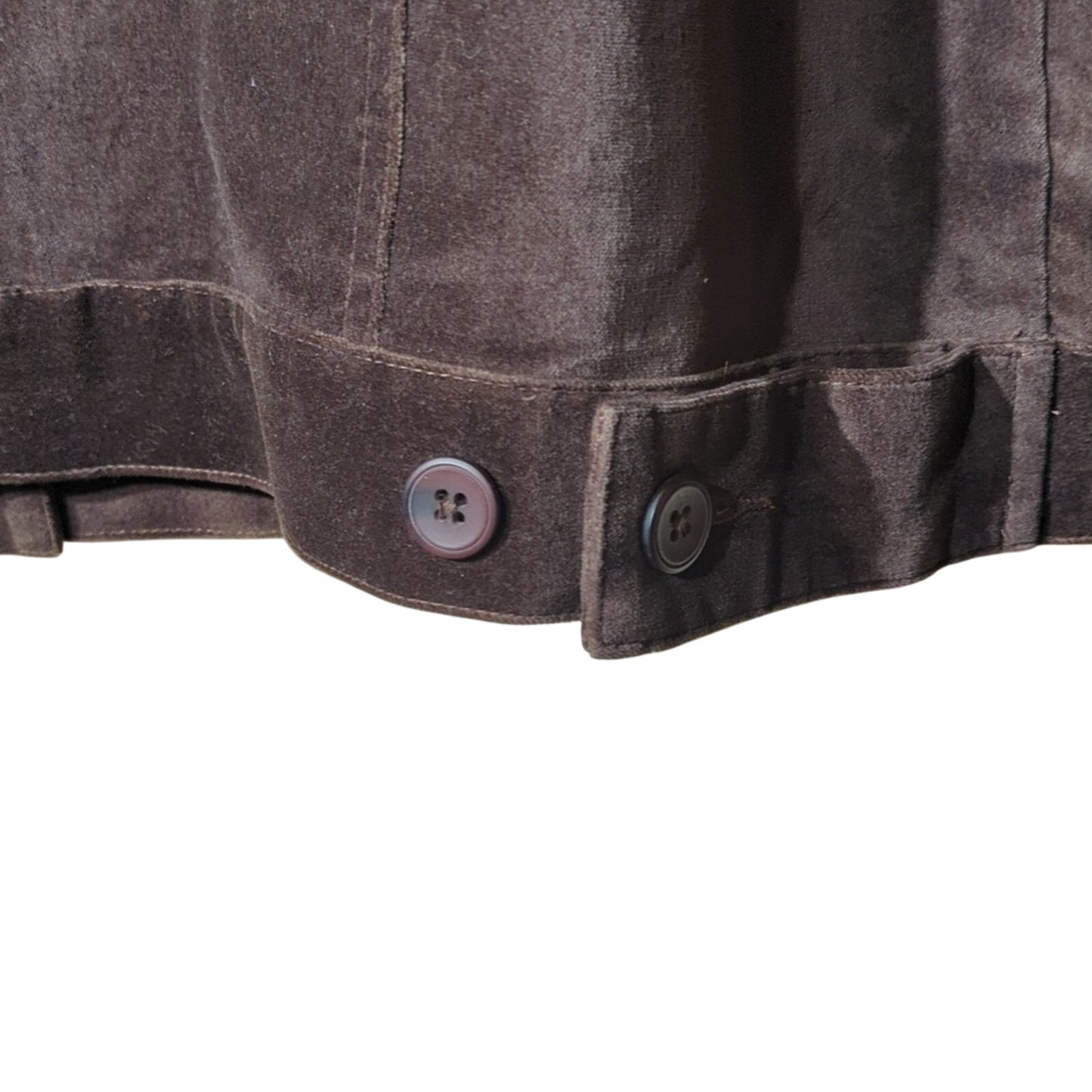 TALBOTS Vtg Brown Stretch Velvet Jean Style Jacket Women's Plus Size 12W