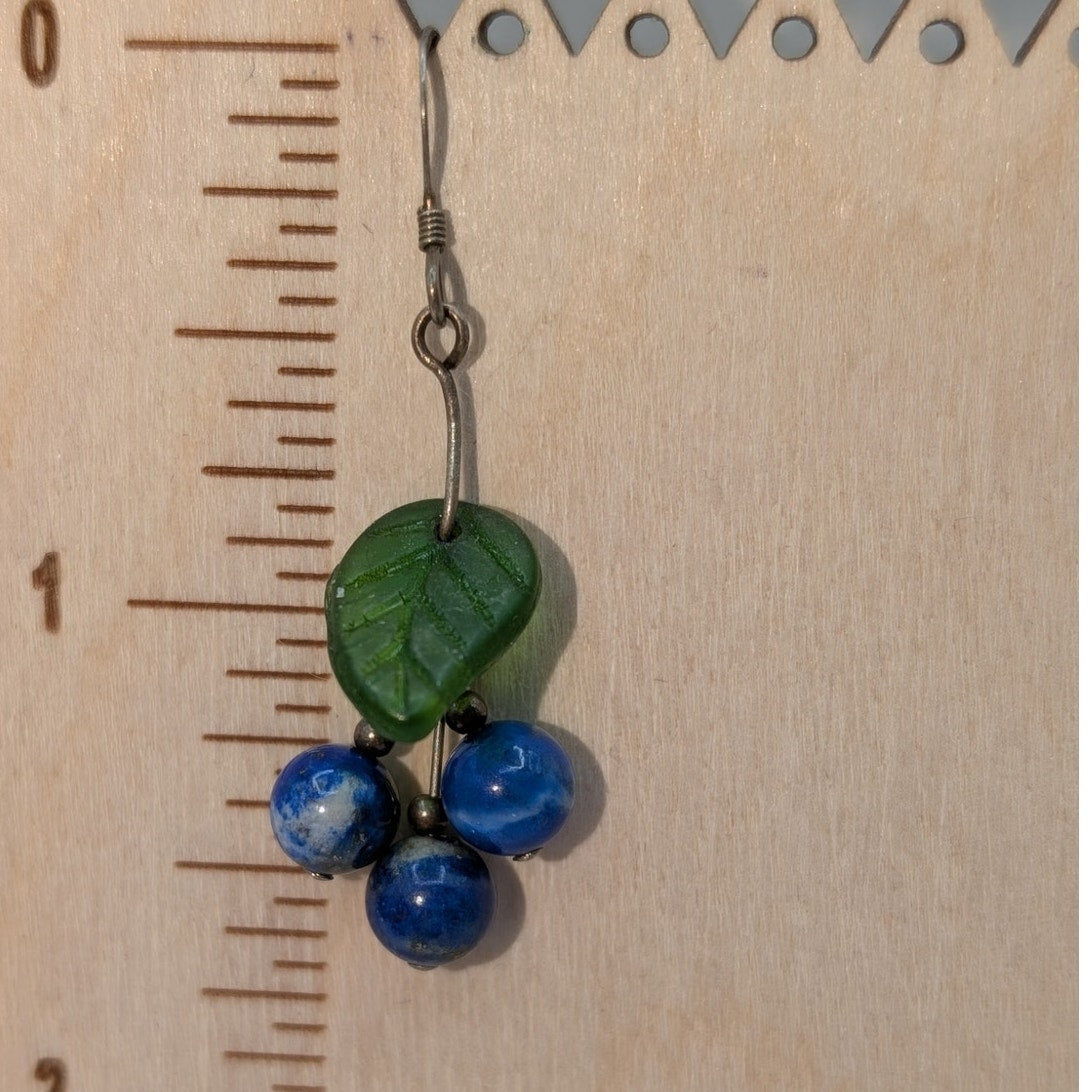 Vintage Gemstone Blueberry Dangle Earrings